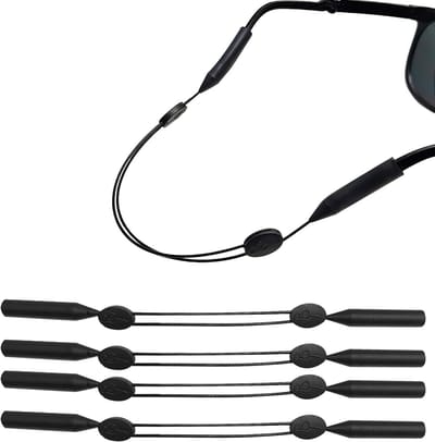 Brillenband - Verstelbare Brillenketting - Antislip - Sportzonnebrilband - 4 stuks - Brillenband voor Vrouwen en Mannen - Geschikt voor Sportbrillen - Zwart.