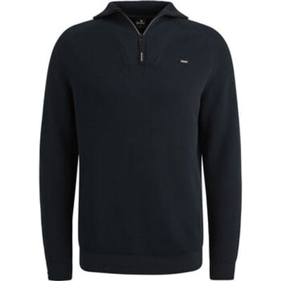 Sweaters Vanguard Trui Half Zip Structuur Rib Navy