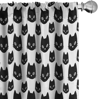 ABAKUHAUS Kitten-gordijnen – 2-delige set 75x245 cm – microvezel – gedeeltelijke verduistering