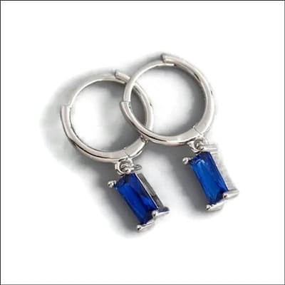 Aramat Jewels | Oorringen | 925 Zilveren Zirkonia Oorringen 10mm - Sprankelende Hoepel Oorbellen | Zilverkleurig-Donker Blauw | |3mm | Zilver | Kinderen, Volwassenen | Verkleurd niet