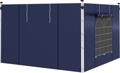 Outsunny Seitenteile für Pavillon Polyester Blau