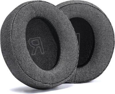 Vervangende Oorkussens van PU Leer voor Soundcore Life Q30/Q35 - Hoogwaardige Geheugenfoam voor Comfort en Duurzaamheid, Geschikt voor Lange Luistersessies en Geluidsisolatie (Linnen Stof - Grijs)