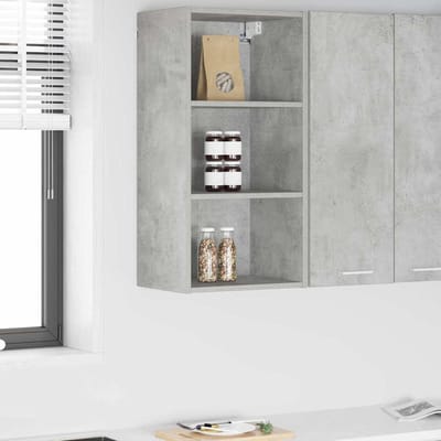 vidaXL - Hangkast - Beton - Grijs - 40 - x - 29,5 - x - 80 - cm - Bewerkt - hout