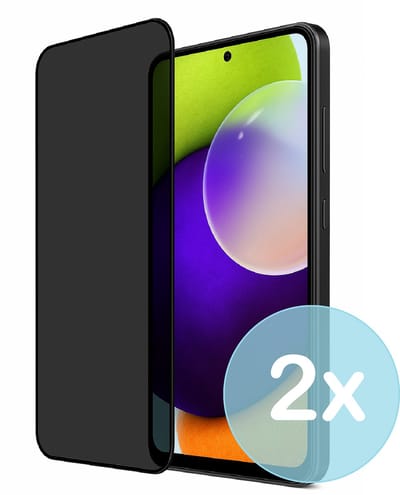 Privacy Screenprotector Geschikt voor Samsung Galaxy A52 4G – Anti-Gluren – Krasbestendig Gehard Glas 9H – Volledige Dekking – 2-Pack – FuturiQ