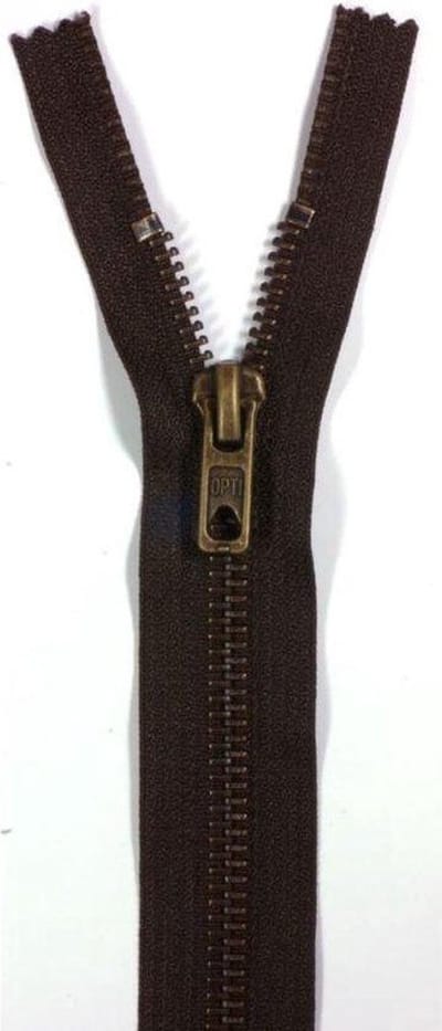 Opti Rits, Bruin, Deelbaar met kopertandjes, 65cm, per stuk.