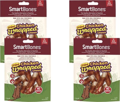 Smartbones Chicken Wrap Mini - Hondensnacks - 4 x Kip 9 stuks