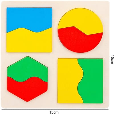 Puzzle Géométrique en Bois pour Enfants Jouets Éducatifs Montessori pour l'Apprentissage Précoce Éveil et Cognition TMZ