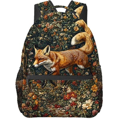 Cartoon Dier Vos Volledige Print Schooltas Rugzak Grote Capaciteit Casual Veelzijdig Middelbare School Lastenvermindering 17inch all-over print backpack