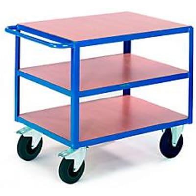 Etagewagen, 3 laadvlakken 850 x 500 mm, draagvermogen 500 kg, voor productie en werkplaats