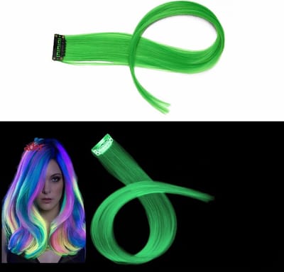 Hairextension Glow In The Dark - Clip In Haar - Haar Extension - Nephaar - Kunsthaar - Carnaval - Verkleden