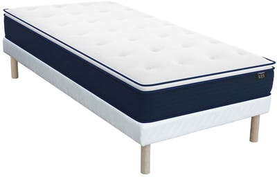 Vente-unique Set bedbodem en matras met pocketveren en geïntegreerd dekmatras ALTIER van YSMÉE - 90 x 190 cm L 190 cm x H 30 cm x D 90 cm