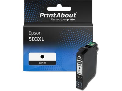PrintAbout huismerk Inktcartridge 503XL (C13T09R14010) Zwart Hoge capaciteit Geschikt voor Epson