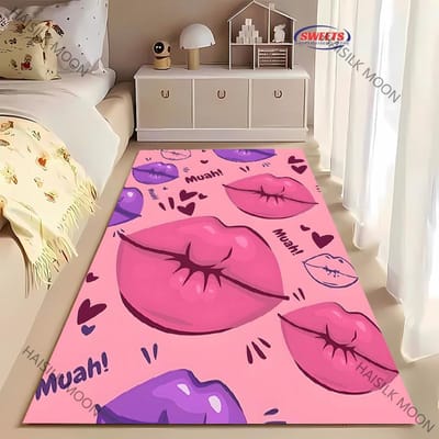 Tapis imprimé personnalisé lèvres sexy - Nouveauté ! Tapis robuste et lavable en machine, idéal pour le salon, la chambre et le bureau. 50x80cm (20x31in)