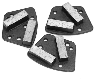 Trapeziumvormige Diamantslijpschoenen 3PCS voor Betonverf, Agressieve Snijpolijstpads en 2 Pijltanden voor Efficiënt Betonslijpen en Polijsten