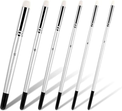 SnelShoppen - 6 Delige Miniature Droogkwasten Set voor Modelbouw - Professionele Droogborstels voor Miniatuur Schilderen - 6 Maten Detailkwasten voor