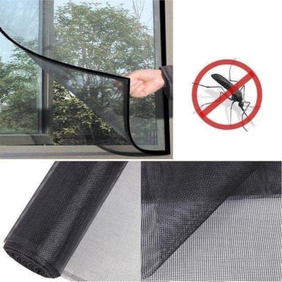 Repus - Raamklamboe - Horren - Anti muggen - Zomer - Klittenband - Donker - Zwart - 130x150cm
