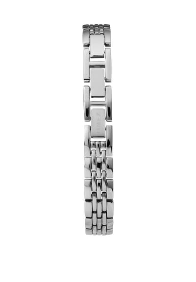 Timex Timex Women's Analog Quartz Analoog Horloge Zilverkleurig En Zwart Kast Gemaakt Van 100% Legering En Een Band Van 100% Legering 21 mm TW2T50000AJ