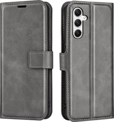 Coverup Hoesje - Geschikt voor Samsung Galaxy A35 Hoesje - Coverup Deluxe Book Case - Grijs