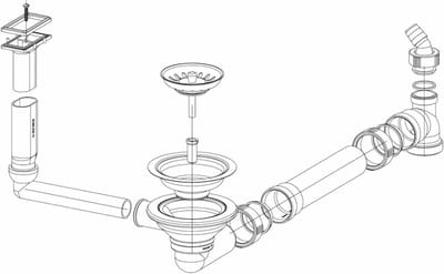 Universele Afvoerplug Set voor Spoelbak met Stopkraan 1 1/4 inch