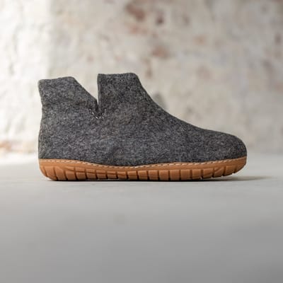 Vilten Hoge Dames Pantoffel Jado - Donkergrijs - Maat 36 - Harde Zool