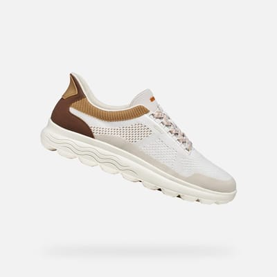 GEOX SPHERICA PLUS HEREN Sneakers - MELKWIT/BRUIN - Maat 43