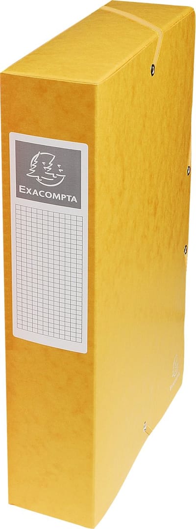 Exacompta 8x Klasseerdoos glanskarton Rug 60mm - A4 - Geel - 50609E