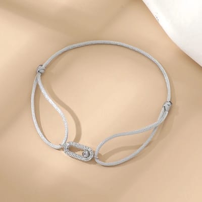 Soraro Move Zirkonia Armband | Grijs | Touw Armband | Soraro Armbanden | Cadeau voor haar | Verjaardag vrouw