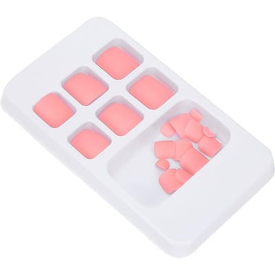 24 stuks effen kleur valse teennagels kort vierkant nep teennagels kunstnageltips voor vrouwen