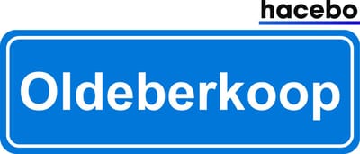 Hacebo - Plaatsnaam Sticker - 29x10 CM - Oldeberkoop sticker - Verkeersborden sticker - grappige cadeaus - Oldeberkoop