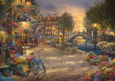 Schmidt legpuzzel Gracht in Amsterdam - 1000 stukjes - Thomas Kinkade - 59917