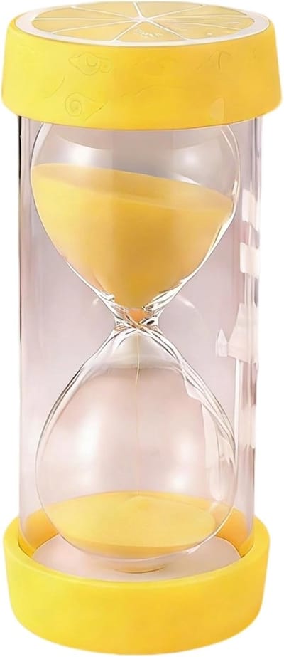 Zandloper - Zandtimer Fruit - Tandenpoetsen - Leuk citroenontwerp - 14 cm hoog - Geel