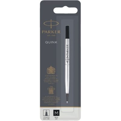 Rollerpenvulling parker quink medium zwart blister
