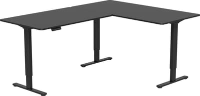 Vestland - Zit-sta Hoekbureau Elektrisch In Hoogte Verstelbaar - Conform ARBO-norm - Geheugenfunctie - 200 x 160 x 80CM - Dubbele Motor - Zwart