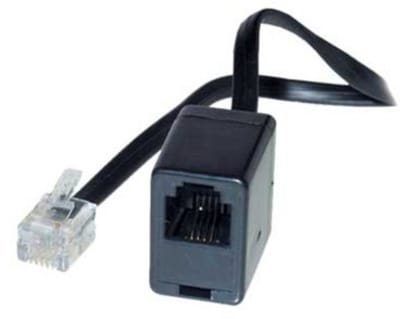 RJ11 - RJ11 telefoon verlengkabel / zwart - 5 meter