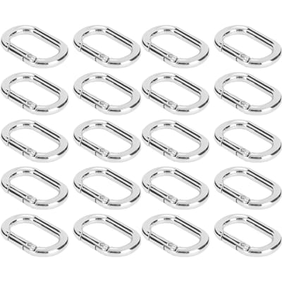 20 stuks ovale veergesp 23 mm legering karabijnhaken clip voor tassen portemonnees sleutelhanger riem zwart zilver