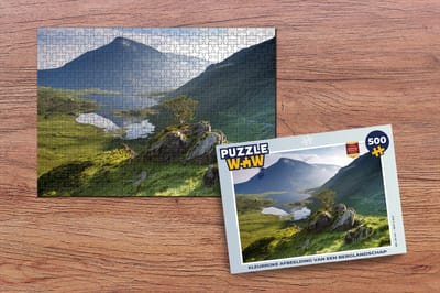Puzzel Kleurrijke afbeelding van een berglandschap - Legpuzzel - Puzzel 500 stukjes