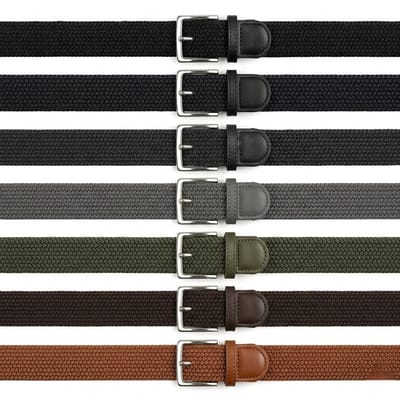 Safekeepers Elastische riem - 7 pak - dames , heren riem - riem elastiek - 3 x black, grey, army green, dark brown and cognac