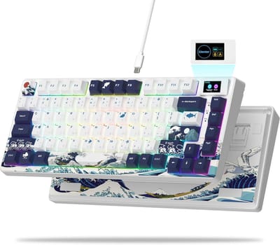 75% Mechanisch Gaming Toetsenbord met Kleuren Multimedia Display | Hot-Swappable & RGB