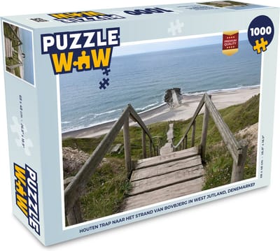 Puzzel Houten trap naar het strand van Bovbjerg in West Jutland, Denemarken - Legpuzzel - Puzzel 1000 stukjes volwassenen
