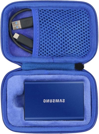Hard EVA Schokbestendige Opbergtas voor Samsung T7 Touch/T7 Portable SSD - Bescherming, Draagbaarheid en Ruimte voor 500GB, 1TB, 2TB Externe Harde Schijf