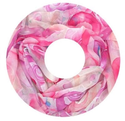 Dunne Colsjaal - Print - (33723#) - Fuchsia