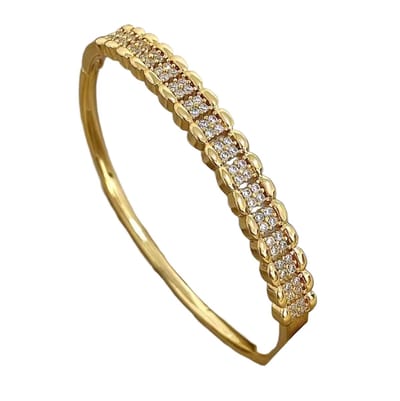N3 Collecties Luxe armband van verguld koper met micro-inleg van zirkonia voor dames