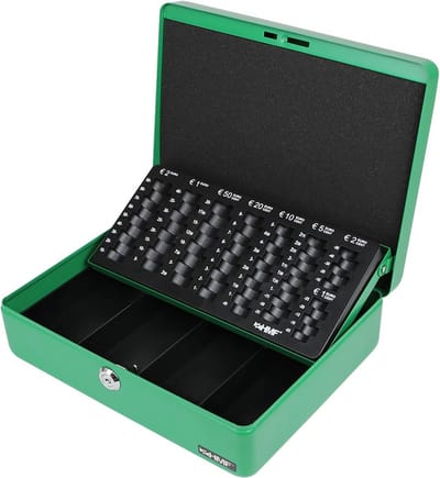 Geldcassette Groen 30 x 24 x 9 cm - Veilig en Duurzaam Geldbeheer