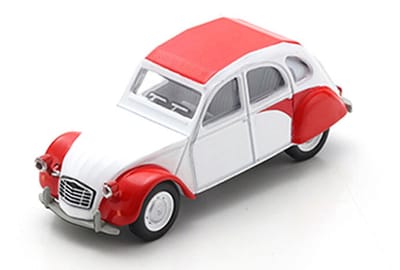 Citroen 2CV, wit/rood