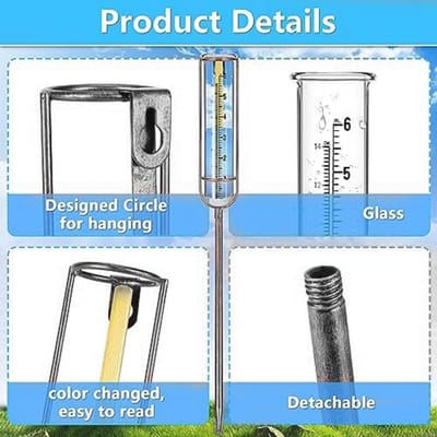 Glazen Regenmeter 15 cm voor de Tuin met Paal - Beste Tuinaccessoires