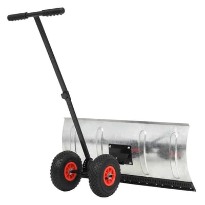 vidaXL - Sneeuwploeg - handbediend - met - wielen - 100x44 - cm