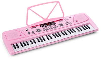 Keyboard piano kinderen - MAX KD61P - Keyboard met 61 toetsen - Microfoon en oplaadbare accu - Roze
