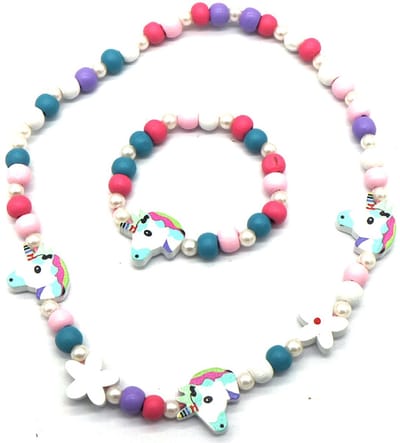 Ketting en Armband voor Kinderen - Set Sieraden van Hout - Eenhoorn