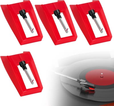 Reservepennen voor platenspeler - 4 stuks, vervangingspennen voor betere geluidskwaliteit en vinylbescherming