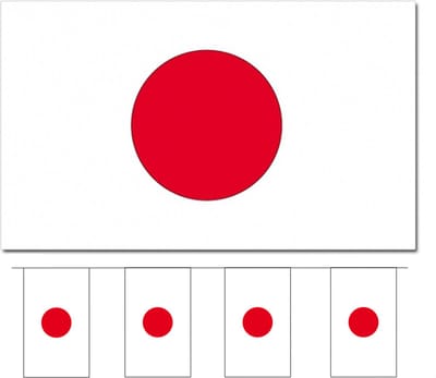 Bellatio Decorations - Vlaggen versiering set - Japan - Vlag 90 x 150 cm en vlaggenlijn 4 meter
